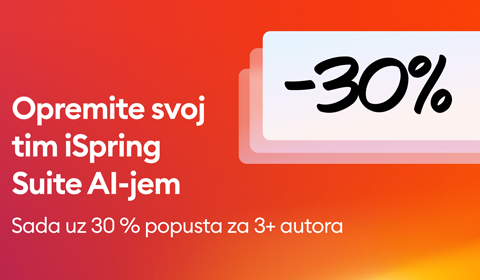 30 % popusta na iSpring Suite AI za timove