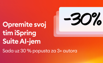 30 % popusta na iSpring Suite AI za timove